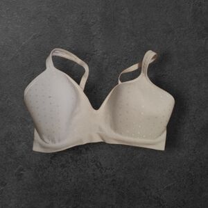 White & Silver Polka Dots Wireless Bra